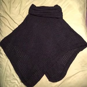 Charcoal Knit Poncho